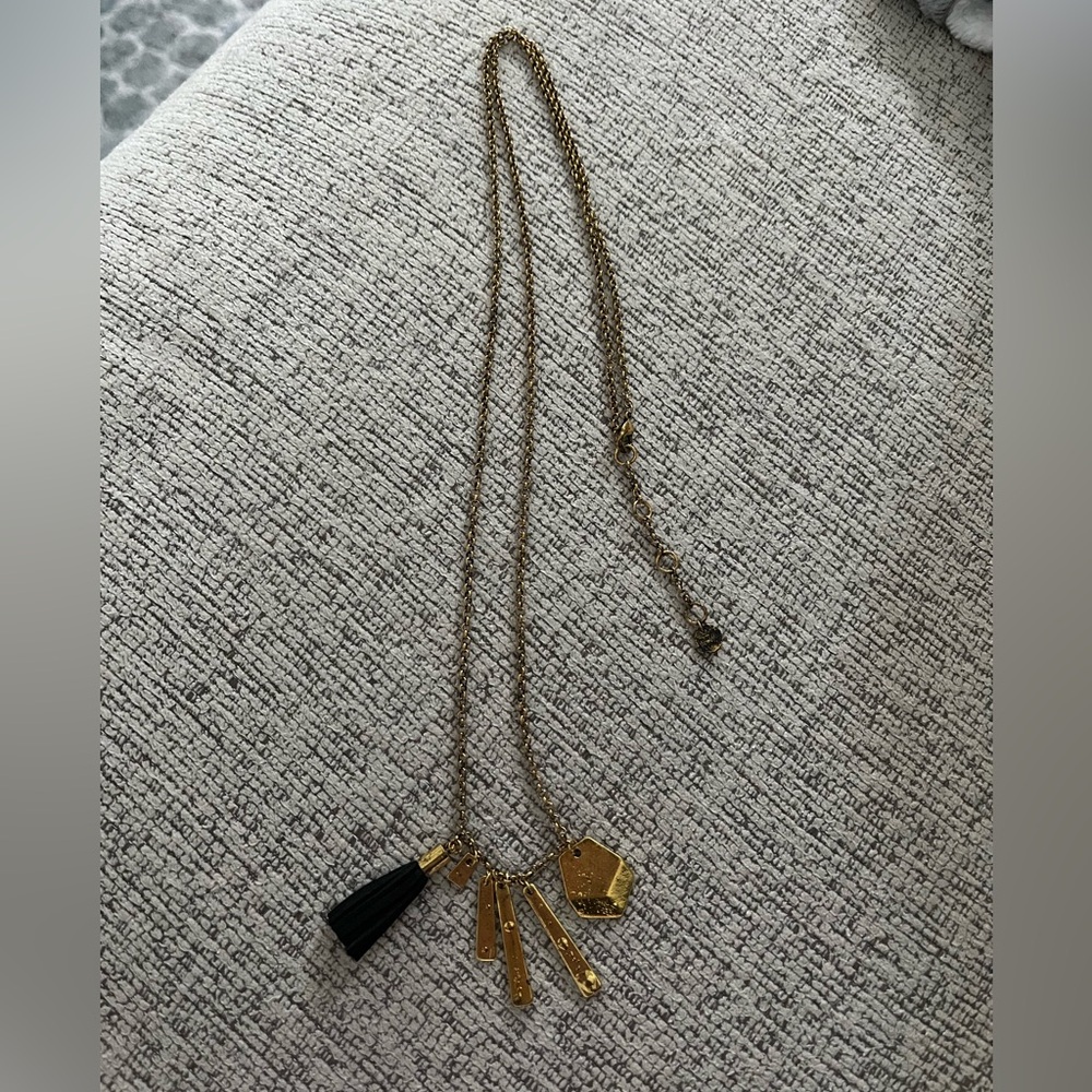 Marlyn Schiff Gold and Black Pendant Necklace